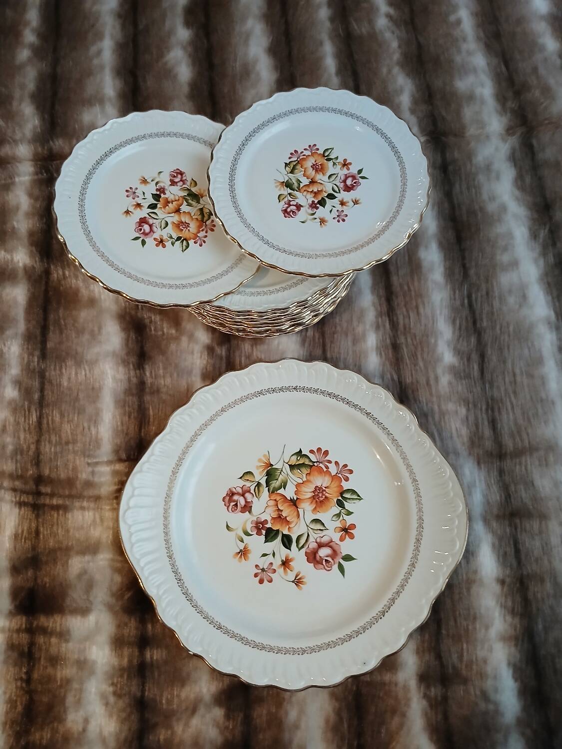 12 antique dessert plates "Capri"