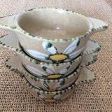 4 glazed terracotta bowls