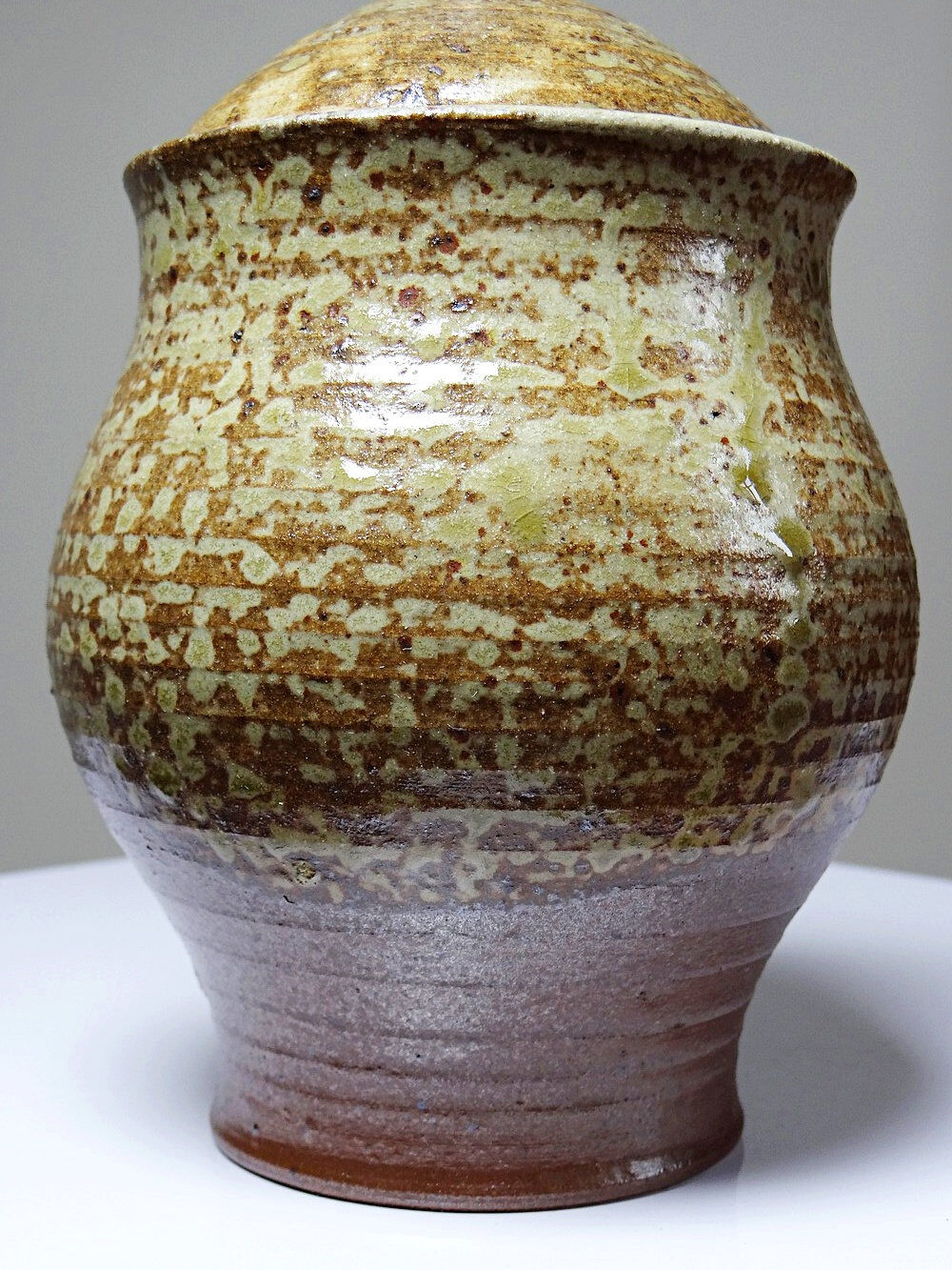 Boîte en grès pyrité émaillé chic et rustique vintage années 50-60