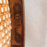 Thonet high bar chair in curved wood and cane