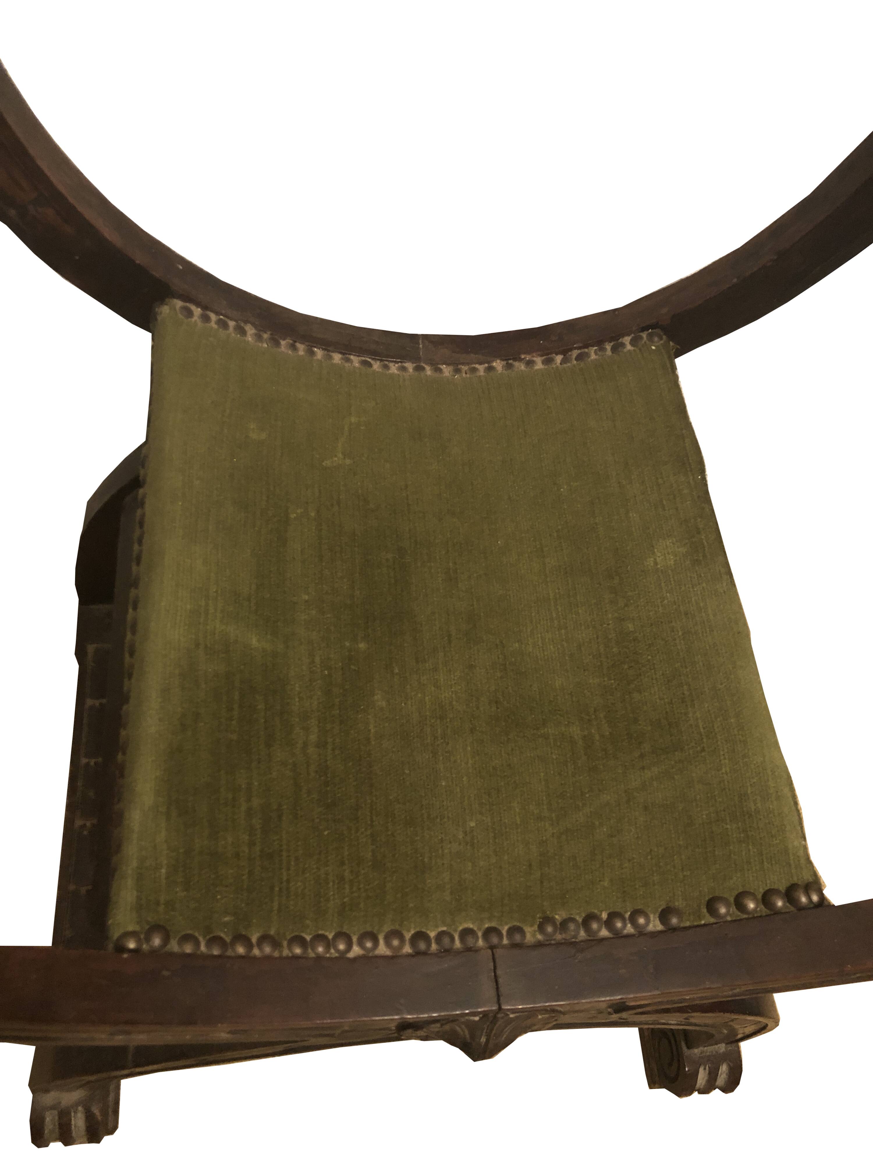 Fauteuil ancien Dagobert curule