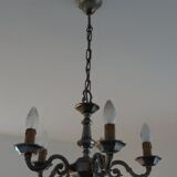 Chandelier with five arms of brushed metal light