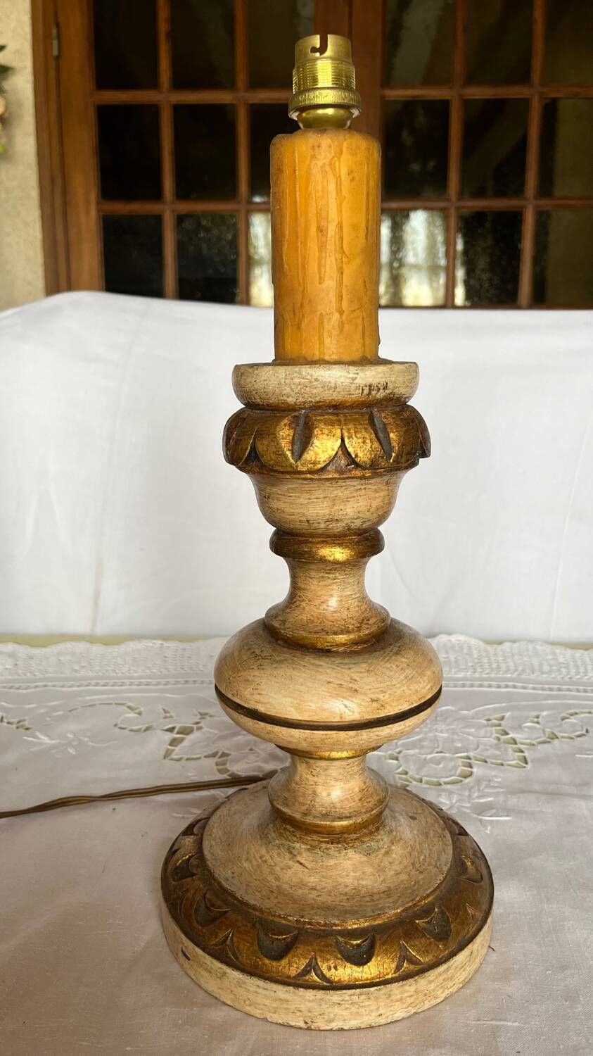 Vintage wooden table lamp