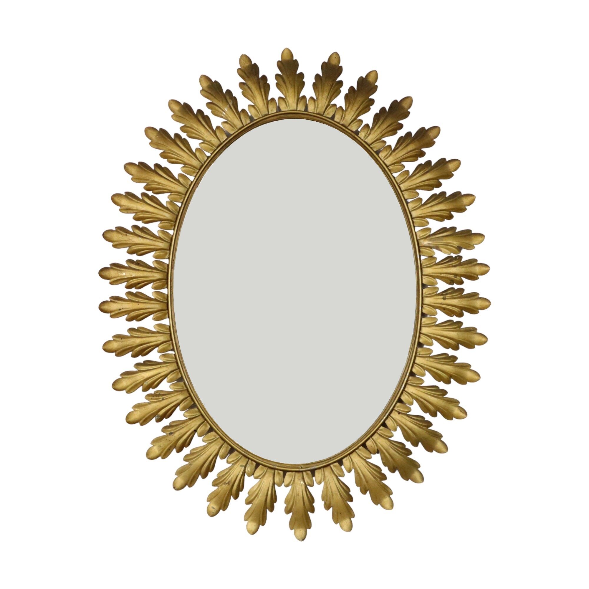Deknudt sun mirror sunburst mirror oval gold-colored metal 70x56cm