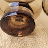 5 70's smoked glass cups