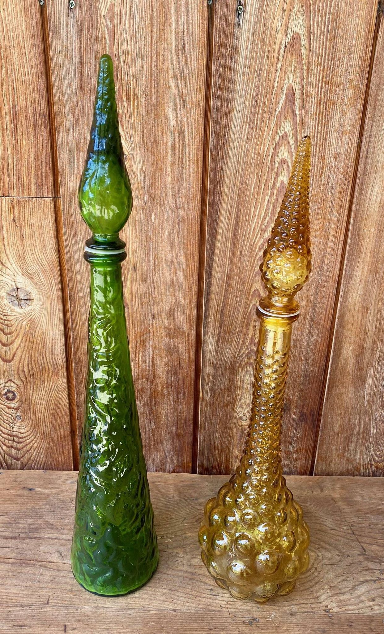 Italian carafe Empoli green 1970s.