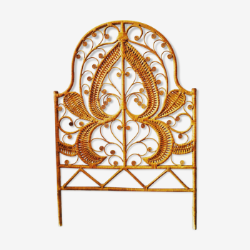 Peacock rattan headboard