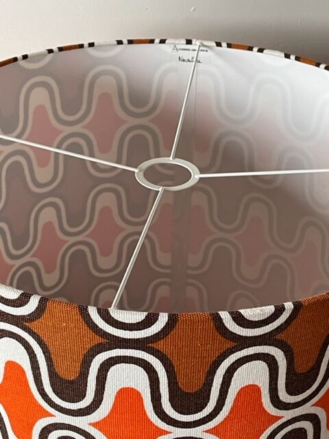 Lampshade novaline h40 d35 fabric 1970