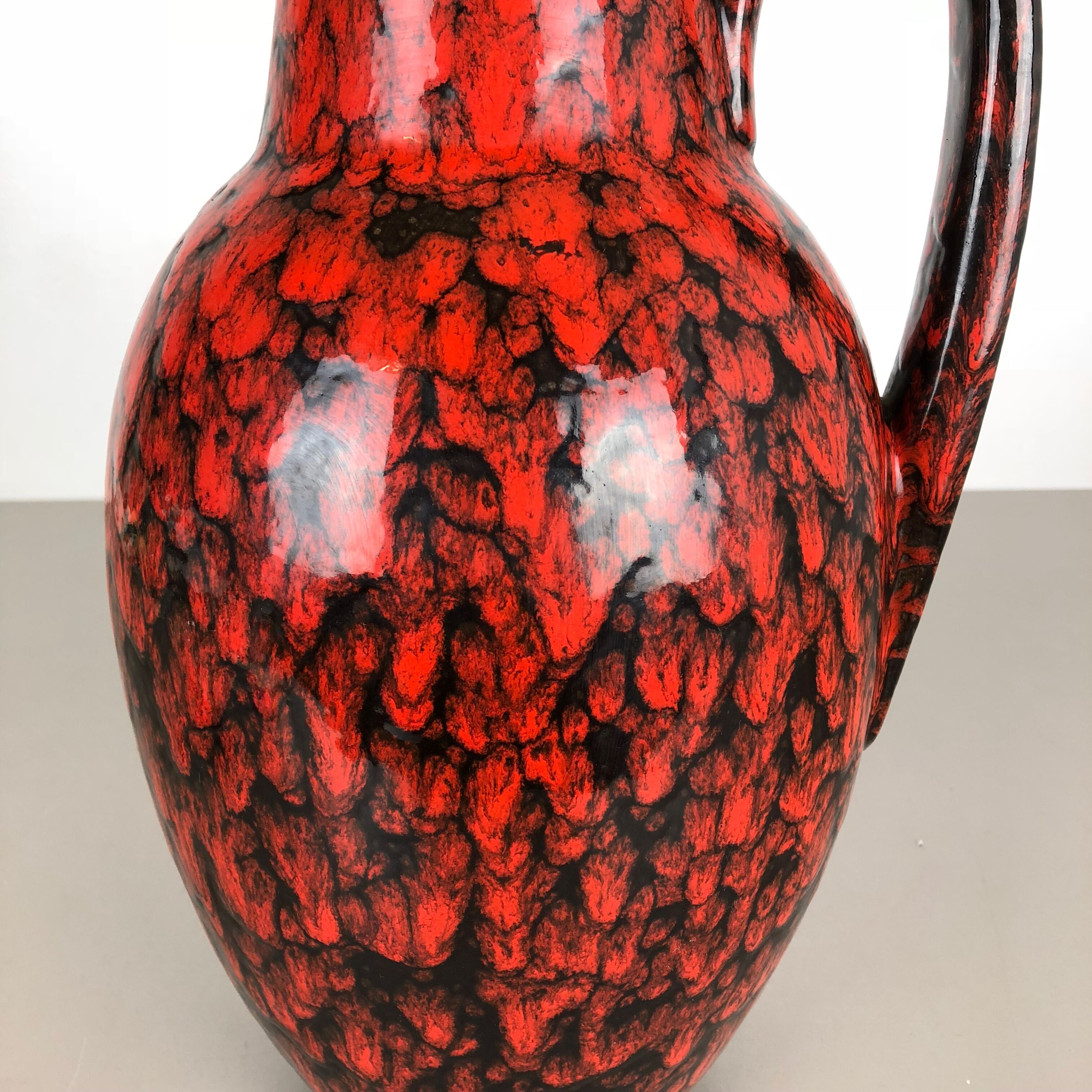 Large Pottery Super Fat Lava Multi-Color 270-38 Vase Made by Scheurich, 1970s