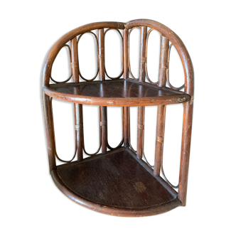 Rattan corner shelf