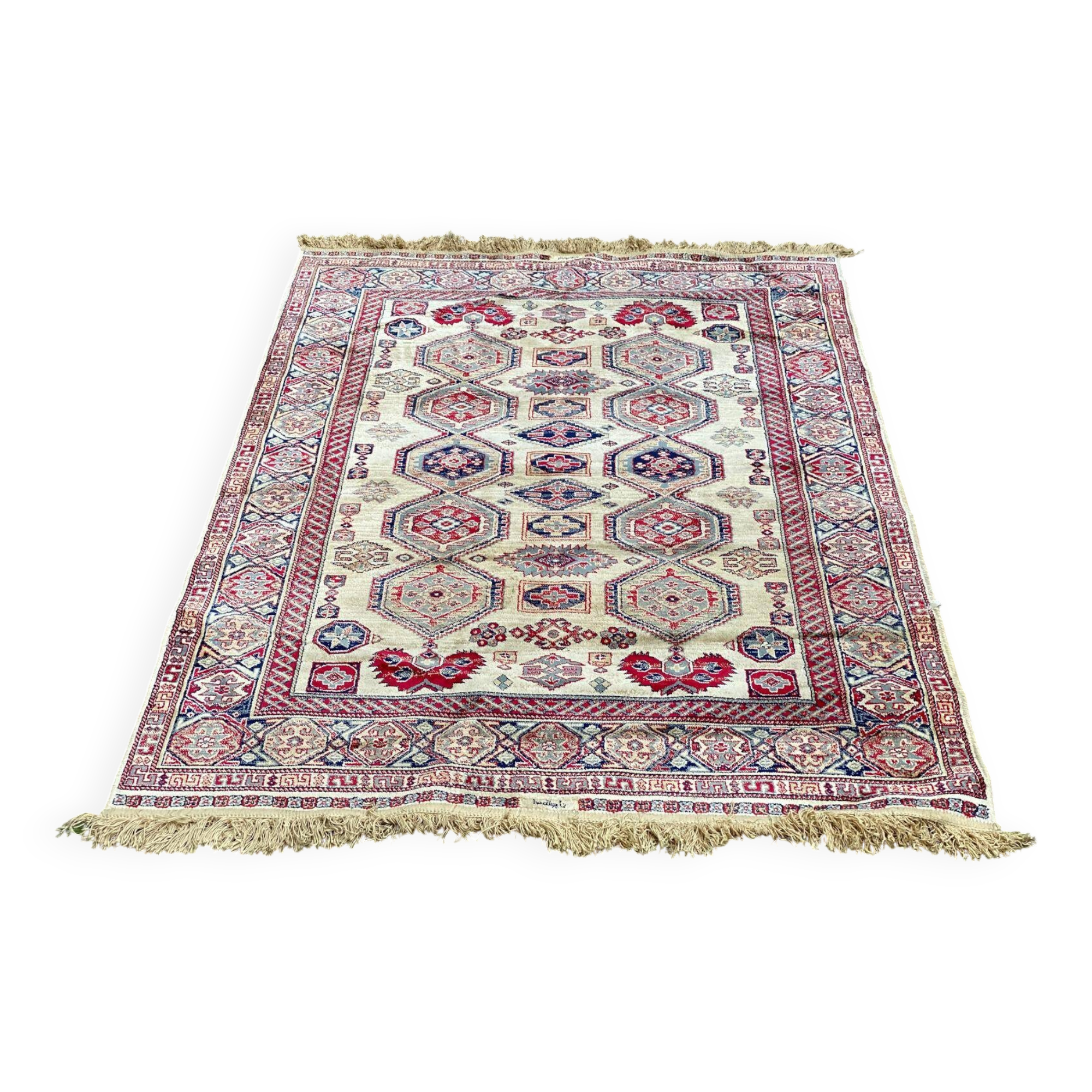 Persian braided rug Istanbul collection 120x170 burgundy ivory
