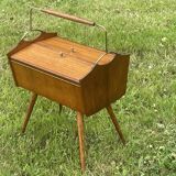 blonde natural wood worker, vintage design 1960