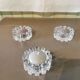Trio of vintage crystal candlesticks