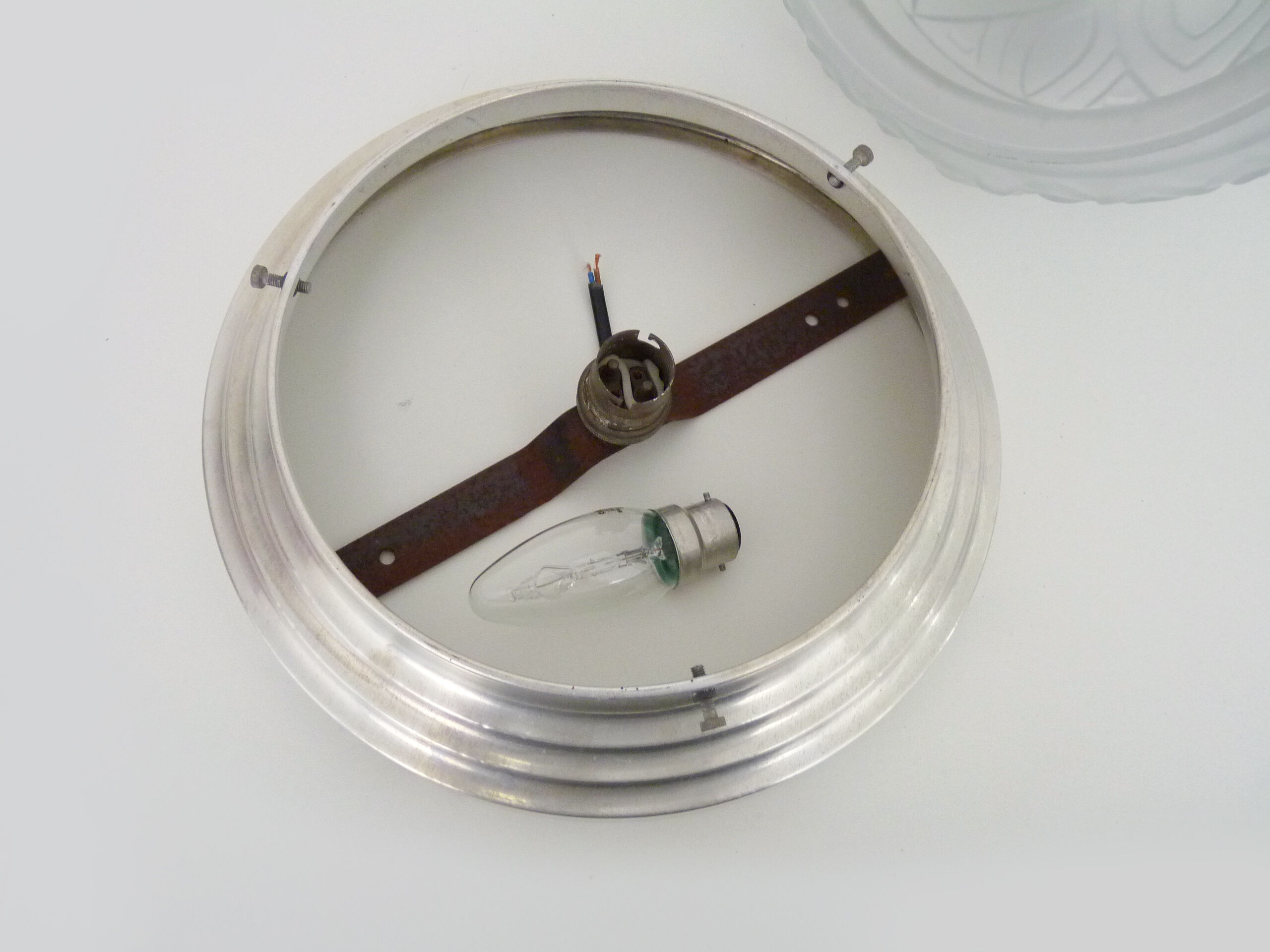 Ceiling lamp, wall lamp, molded glass lamp aluminum structure