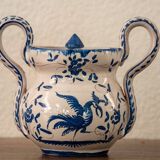 sugar bowl in Martres-Tolosane earthenware with Moustiers decorations