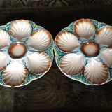 Oyster plate in barbotine Sarreguemines DV