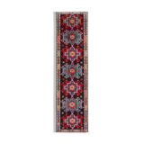 Hand-knotted one-of-a-kind turkish multicolor runner rug 90 cm x 337 cm