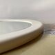 Vintage round white plastic mirror