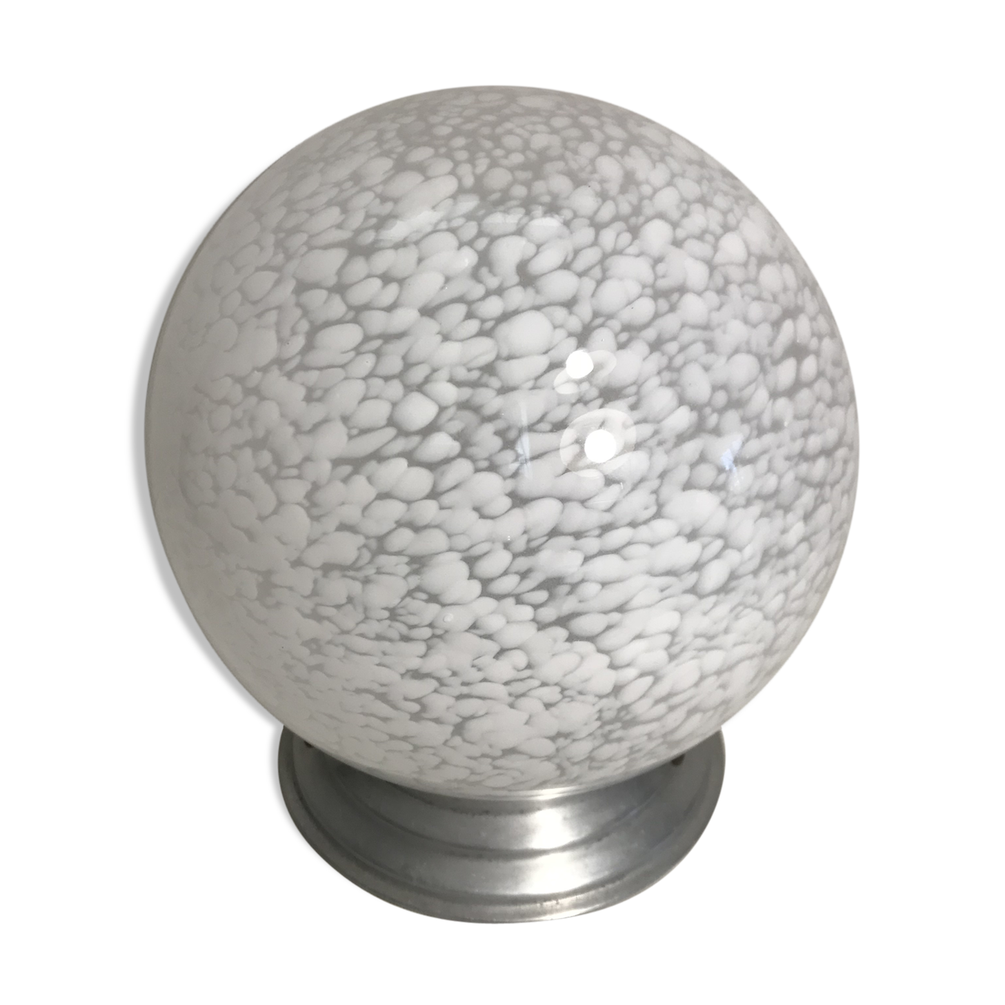 Old ceiling lamp ball white glass