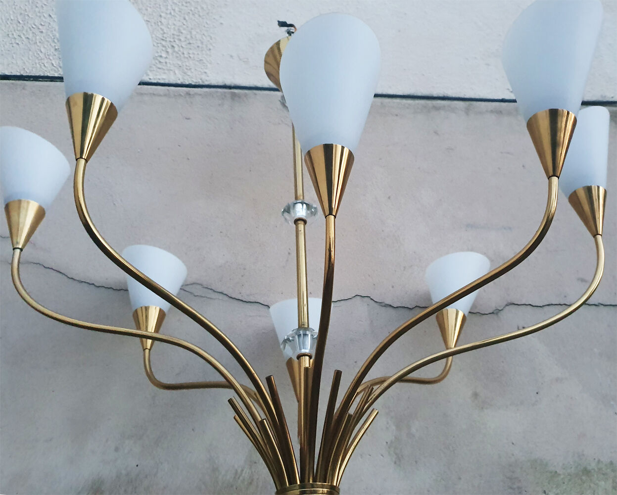Hanging lamp and sonces "Arum" Arlus, Paris, 1957, modernist, creation Jean Royère