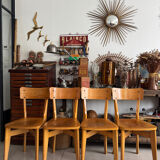 Set of 4 vintage Luterma bistro chairs in wood