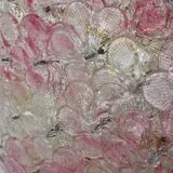 Wonderful Extra Large Size Pink Murano Glass Ceiling Light Flower by Seguso