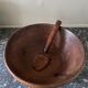 Raw wooden salad bowl