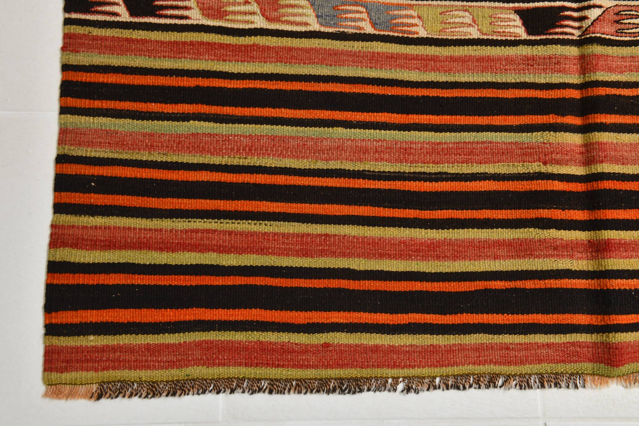 5x14 Kilim Runner Rug, 145x410Cm Pumpkin Orange Runner