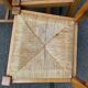 4 solid wood straw-seated chairs, oak, 20th century, 105cm