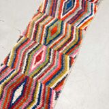 Moroccan Berber carpet Boujaad corridor with multicolored diamonds 336x80cm