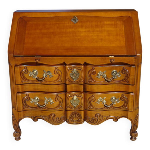 Secrétaire en merisier massif style Louis XV