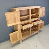 Armoire rustique en chêne massif, années 1970