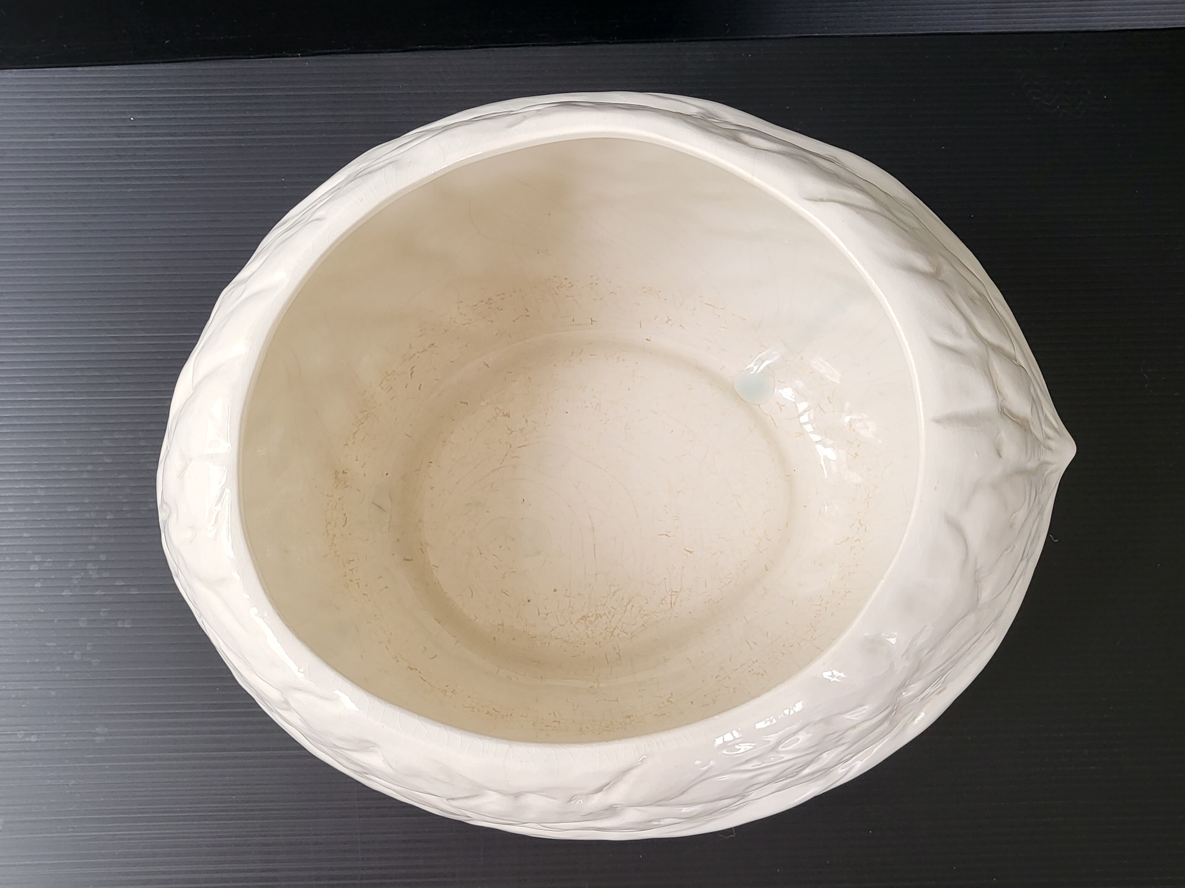 Vintage giant walnut pot cover 1960