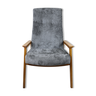 Fauteuil vintage gris, années 1970