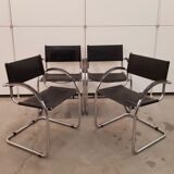 Set of 4 black armchairs