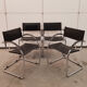 Set of 4 black armchairs