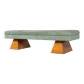 Banc contemporain en bois et tissu, Italie
