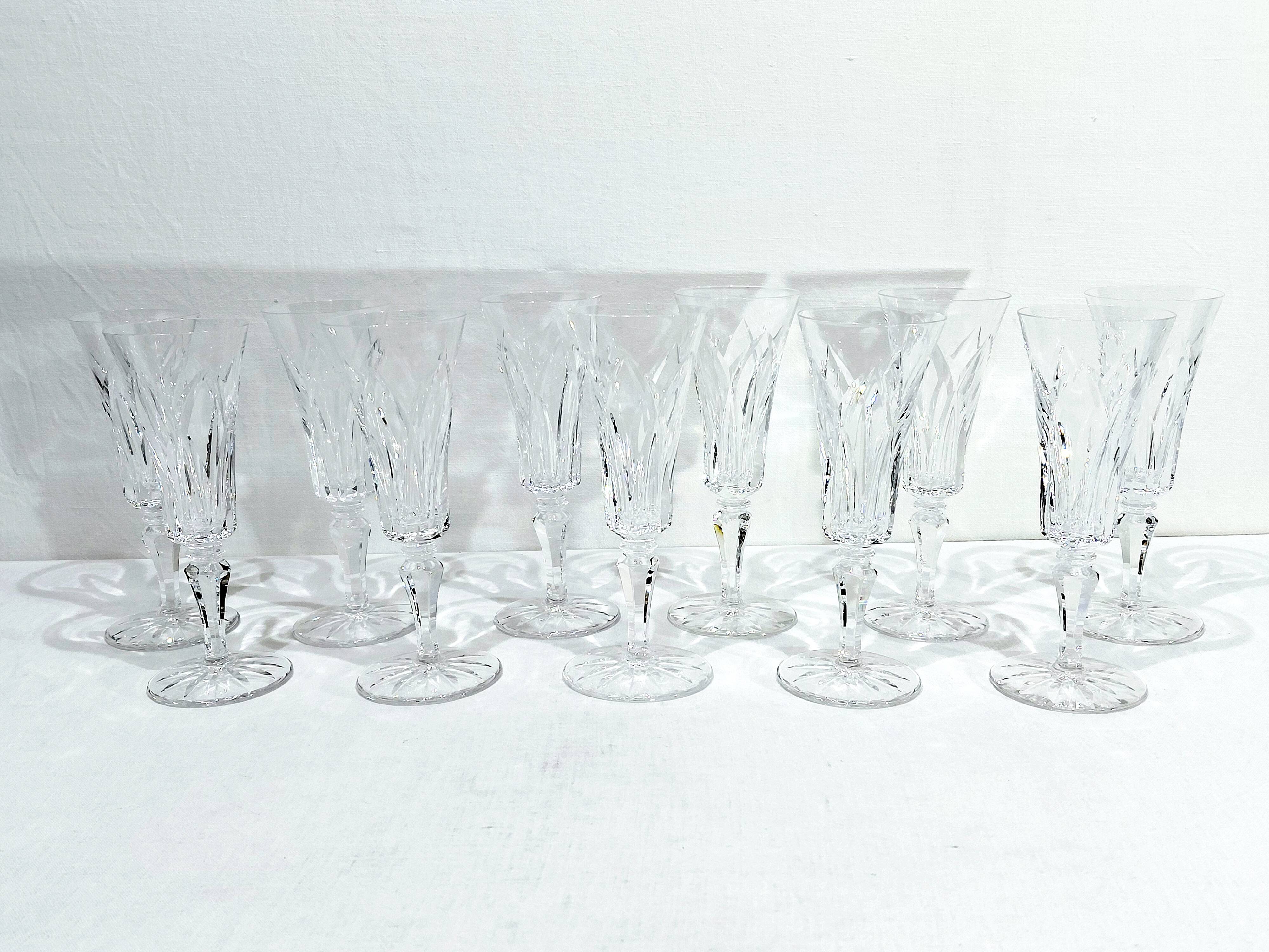 11 CHAMPAGNE FLUTES ST LOUIS CAMARGUE MODEL