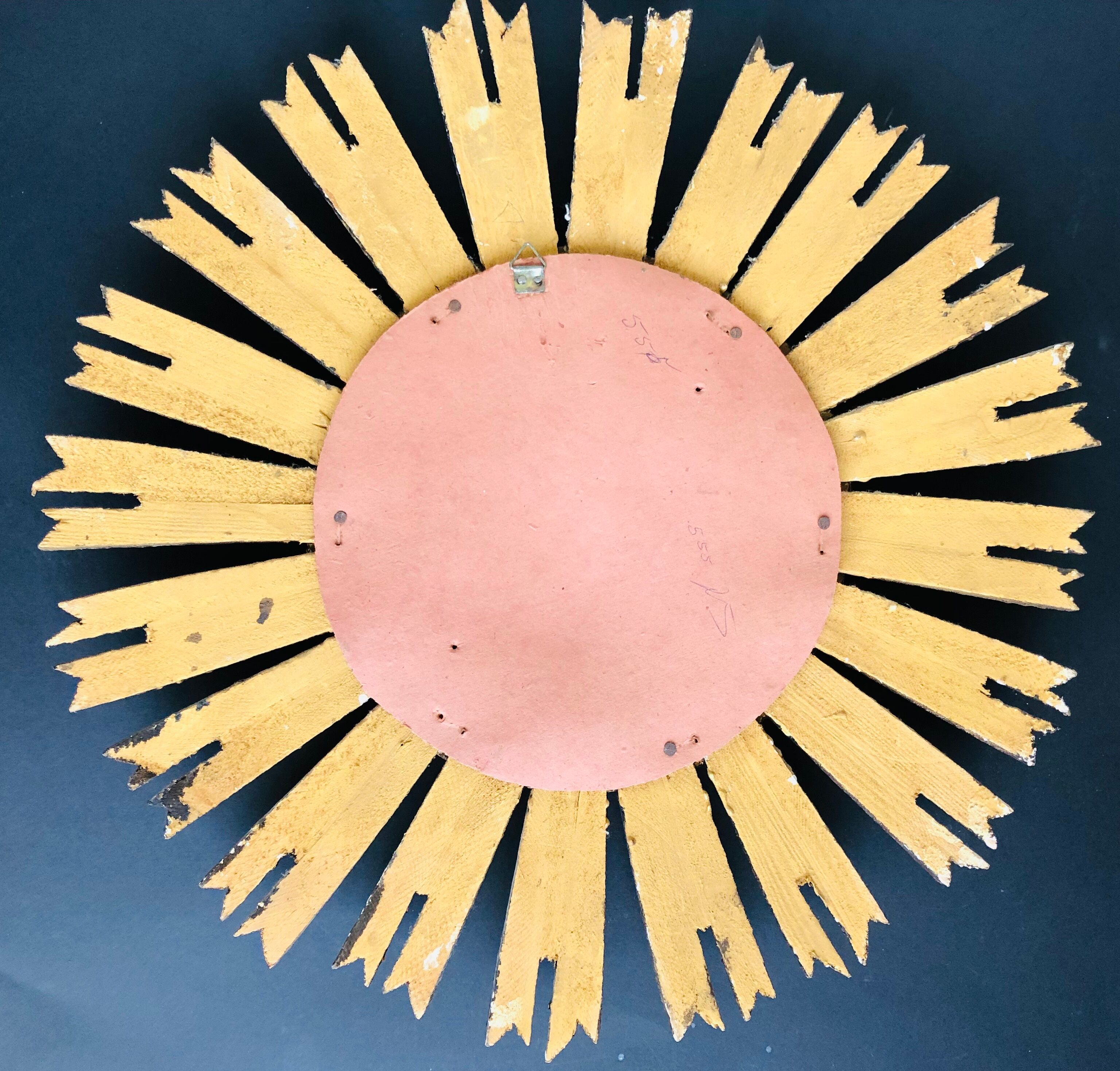 Sun mirror in gilded wood diameter 43 cm