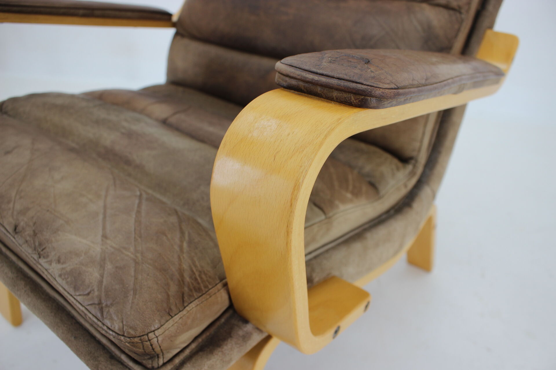 1970s Pair of Yngve Ekström "Contino" Leather Armachair,Sweden