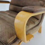 1970s Pair of Yngve Ekström "Contino" Leather Armachair,Sweden