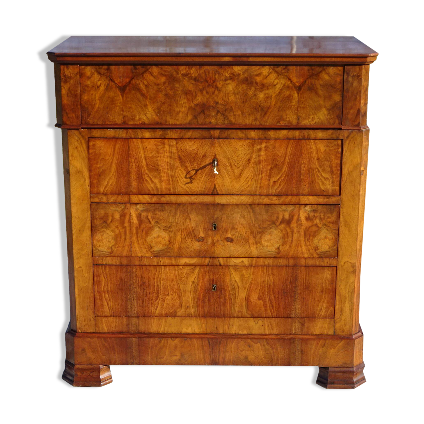 Commode coiffeuse, système en chemin de fer