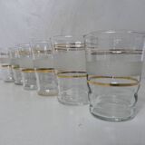 6 white granite blown glasses