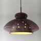 Doria Leuchten Germany Mid Century hanging lamp purple glass space age, 197