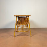 Vintage desk in bamboo and rattan