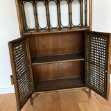 Etagère rotin avec portes cannées
