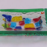 Empty millefiori-style glass pocket