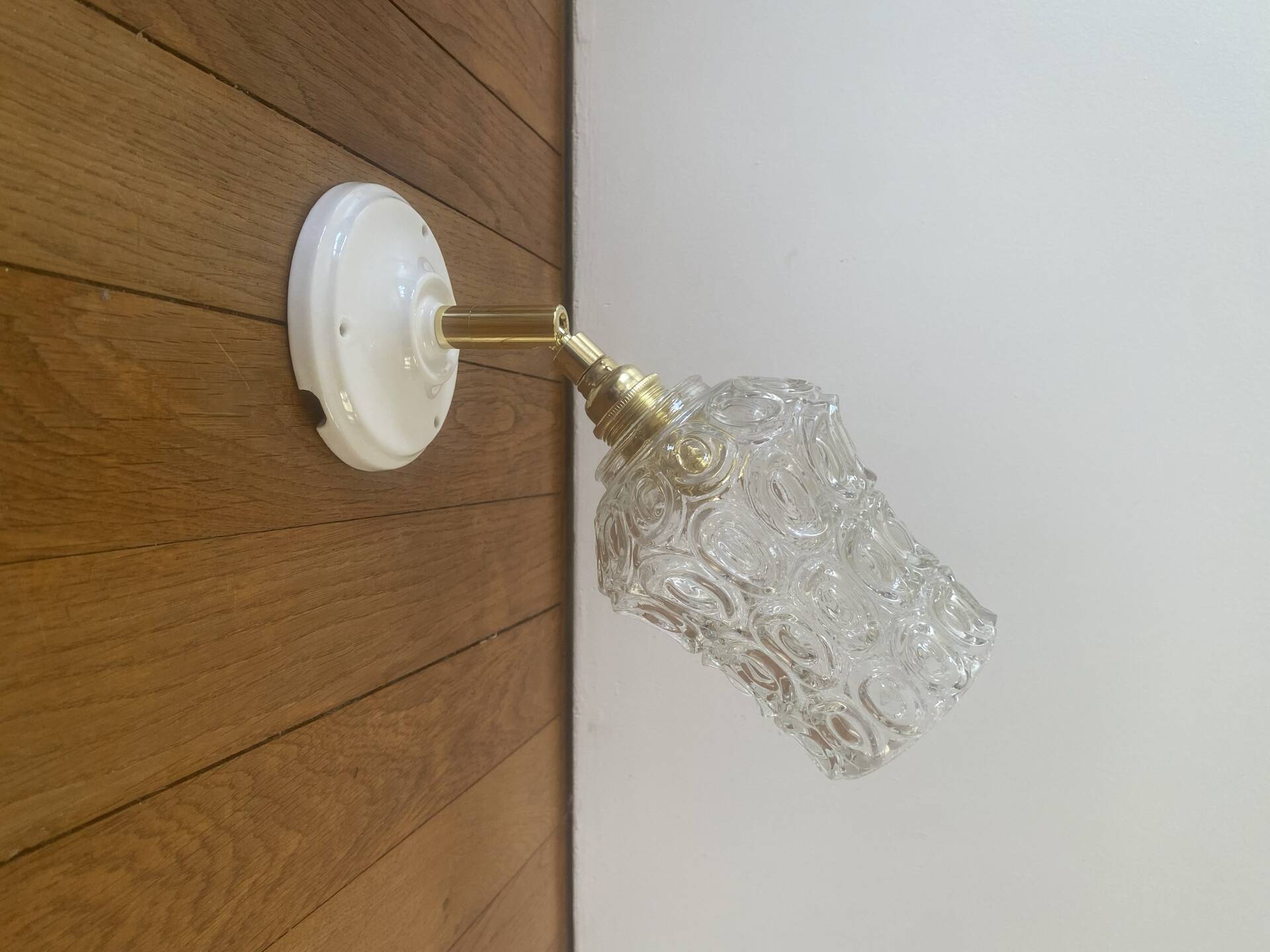 Pair of vintage glass globe wall lights
