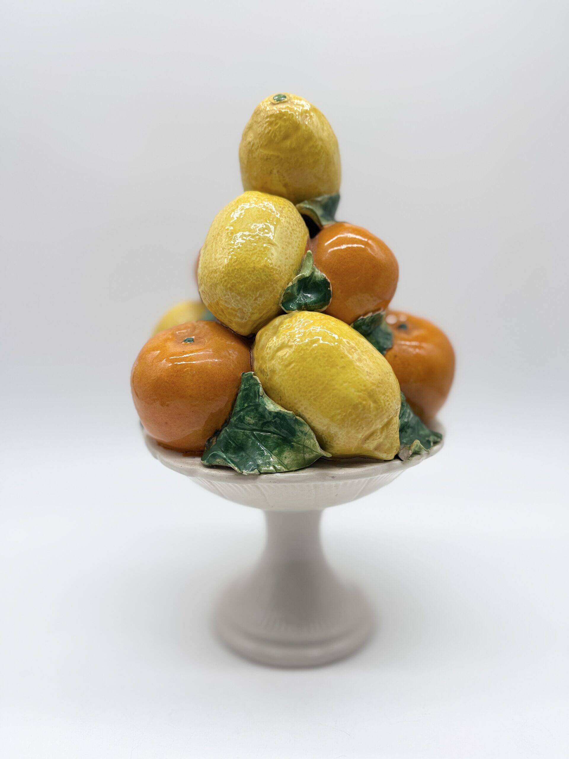 Majolica centrepiece – "Citrus Basket", Italy 1960s