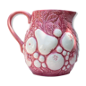 pitcher decanter slurry pink and white fruit decoration